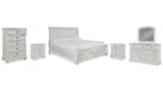 ROBBINSDALE BEDROOM SUITE (BED + 2 NIGHTSTANDS + MIRRORED DRESSER + CHEST OF DRAWERS)