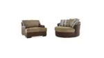 ALESBURY 6 SEATER SOFA SET WITH A SWIVEL CHAIR