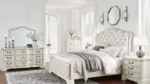 ARLENDYNE BEDROOM SUITE ( BED + 2 NIGHTSTANDS + MIRRORED DRESSER + CHEST OF DRAWERS)