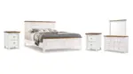 WESTCONI KING BEDROOM SET ( BED + 2 NIGHTSTANDS + MIRRORED DRESSER)