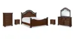 LAVINTONE BEDROOM SET (BED + MIRRORED DRESSER + CHEST OF DRAWERS)
