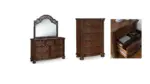 LAVINTONE BEDROOM SET (BED + MIRRORED DRESSER + CHEST OF DRAWERS)