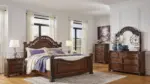LAVINTONE BEDROOM SET (BED + MIRRORED DRESSER + CHEST OF DRAWERS)
