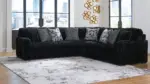 MIDNIGHT MADNESS SECTIONAL SOFA WITH OTTOMAN