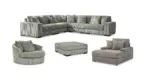 LINDYN SECTIONAL SOFA SET WITH OTTOMAN & SWIVEL CHAIR