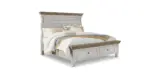 HAVALANCE QUEEN BEDROOM SUITE (BED + 2 NIGHTSTANDS + MIRRORED DRESSER + CHEST OF DRAWERS)