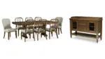 STURLAYNE DINING SET WITH 8 CHAIRS AND A SERVER