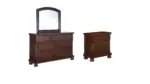 PORTER KING SLEIGH BEDROOM SET (BED + 2 NIGHTSTANDS + MIRRORED DRESSER)