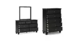 LANOLEE KING PANEL BEDROOM SUITE (BED + 2 NIGHTSTANDS + MIRRORED DRESSER + CHEST OF DRAWERS)