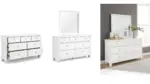 FORTMAN BEDROOM SUITE (BED + 2 NIGHSTANDS + MIRRORED DRESSER + CHEST OF DRAWERS)