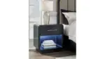 ROWANBECK BEDROOM SET (BED + 2 NIGHTSTANDS + CHEST OF DRAWERS + MIRRORED DRESSER)