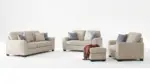 PANOLA TAUPE SOFA SET WITH OTTOMAN