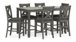 CAITBROOK COUNTER HEIGHT DINING SET WITH 6 CHAIRS