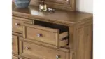 VANDENMORE BEDROOM SET (BED + 2 NIGHTSTANDS + CHEST OF DRAWERS + MIRRORED DRESSER)