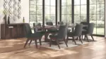 KENDAMOR EXTENDABLE DINING SET WITH 8 CHAIRS AND A SERVER