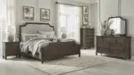VERAMOND BEDROOM SET (BED + 2 NIGHTSTANDS + MIRRORED DRESSER + CHEST OF DRAWERS)