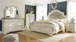 REALYN BEDROOM SET (BED + 2 NIGHTSTANDS + CHEST OF DRAWERS + MIRRORED DRESSER)