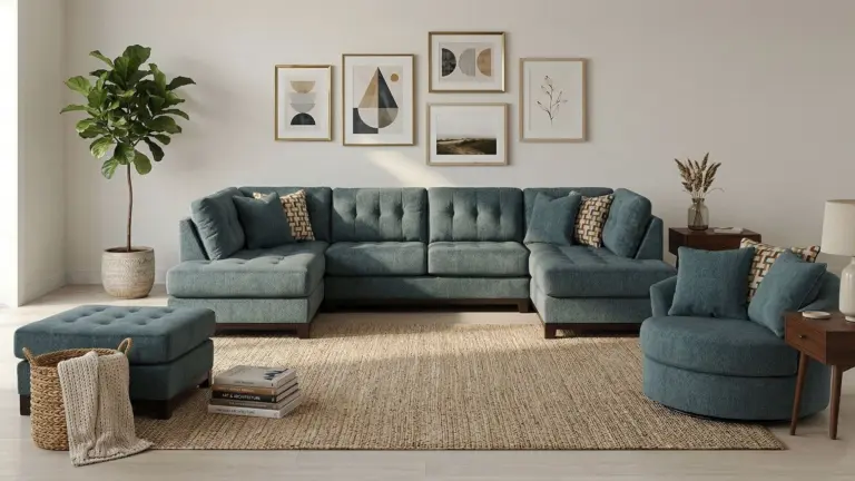 LAYLABROOK SECTIONAL SOFA SET WITH OVERSIZED SWIVEL ACCENT CHAIR