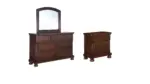 PORTER KING SLEIGH BEDROOM SET (BED + 2 NIGHTSTANDS + CHEST OF DRAWERS + MIRRORED DRESSER)