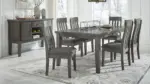 HALLANDEN EXTENDABLE DINING SET WITH 6 CHAIRS AND A SERVER