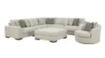 BARRELTON 6 SEATER SECTIONAL SOFA SET WITH SWIVEL ACCENT CHAIR AND OTTOMAN