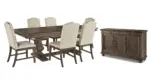 JOHNNELLE DINING SUITE WITH 6 CHAIRS AND A SERVER
