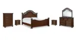 LAVINTONE BEDROOM SET (BED + MIRRORED DRESSER + CHEST OF DRAWERS)