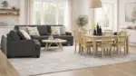 COMBO - VALERANO 6 SEATER FABRIC SOFA SET AND GLEANVILLE DINING SET WITH 6 CHAIRS - Image 2