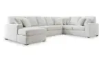 LEIGHELLI SECTIONAL SOFA SET WITH OTTOMAN