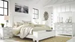 KANWYN BEDROOM SET (BED + 2 NIGHTSTANDS + MIRRORED DRESSER + CHEST OF DRAWERS)