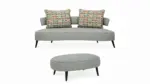HOLLYANN 3 SEATER SOFA WITH OTTOMAN (GRAY)