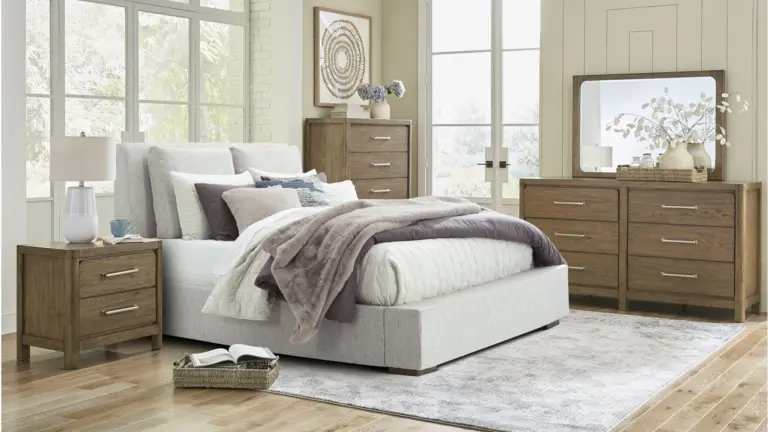 CABALYN KING BEDROOM SET (BED + 2 NIGHTSTANDS + MIRRORED DRESSER + CHEST OF DRAWERS)