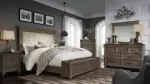 JOHNELLE BEDROOM SUITE (BED + 2 NIGHTSTANDS + MIRRORED DRESSER + CHEST OF DRAWERS)