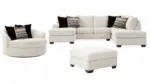 CAMBRI SECTIONAL SOFA SET WITH OTTOMAN AND A SWIVEL CHAIR