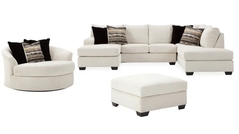 CAMBRI SECTIONAL SOFA SET WITH OTTOMAN AND A SWIVEL CHAIR