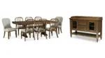 STURLAYNE DINING SET WITH 8 CHAIRS AND A SERVER