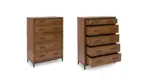STEENLAGE BEDROOM SET (BED + 2 NIGHTSTANDS + CHEST OF DRAWERS + MIRRORED DRESSER)