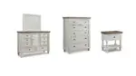 HAVALANCE QUEEN BEDROOM SUITE (BED + 2 NIGHTSTANDS + MIRRORED DRESSER + CHEST OF DRAWERS)