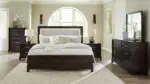 NEYMORTON BEDROOM SET (BED + 2 NIGHTSTANDS + CHEST OF DRAWERS + MIRRORED DRESSER)