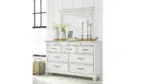 KANWYN BEDROOM SET (BED + 2 NIGHTSTANDS + MIRRORED DRESSER + CHEST OF DRAWERS)