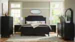 WELLTERN BEDROOM SUITE (BED + 2 NIGHTSTANDS + MIRRORED DRESSER + CHEST OF DRAWERS)