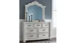 MONTENLANE BEDROOM SET (BED + 2 NIGHTSTANDS + CHEST OF DRAWERS + MIRRORED DRESSER)