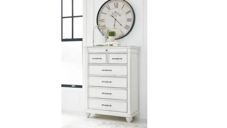 KANWYN BEDROOM SET (BED + 2 NIGHTSTANDS + MIRRORED DRESSER + CHEST OF DRAWERS)