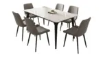 B4S/X-06 DINING TABLE WITH 6 CHAIRS GREY CHAIRS (HIL)