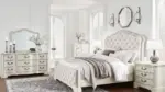 ARLENDYNE BEDROOM SUITE ( BED + 2 NIGHTSTANDS + MIRRORED DRESSER + CHEST OF DRAWERS)