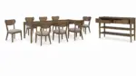 ROANHOWE DINING SET WITH 10 CHAIRS AND A SERVER