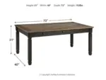 TYLER CREEK DINING SET WITH 6 CHAIRS
