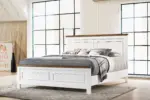 WESTCONI QUEEN BEDROOM SUITE (BED + 2 NIGHTSTANDS + MIRRORED DRESSER + CHEST OF DRAWERS)