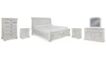 ROBBINSDALE BEDROOM SUITE (BED + 2 NIGHTSTANDS + MIRRORED DRESSER + CHEST OF DRAWERS)
