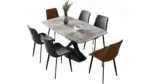 XS/X-29 DINING TABLE WITH 6 CHAIRS BROWN CHAIRS (HIL)